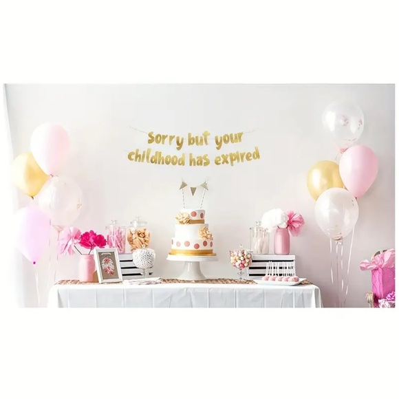 18th Birthday Gold Glitter Letter Banner - Picture 3 of 4